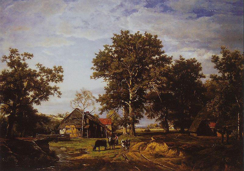 Theodore Fourmois Landscape with farm